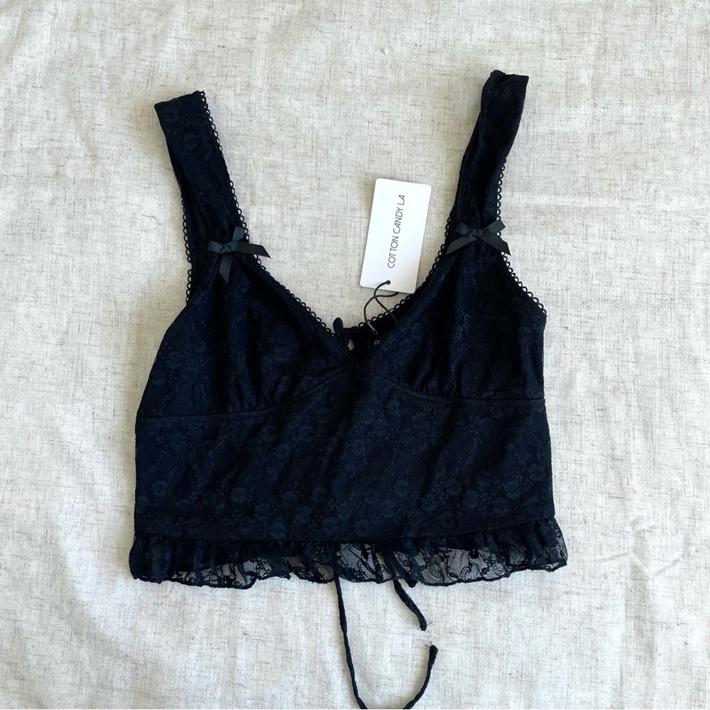 Cotton Candy Elegant Black Lace top